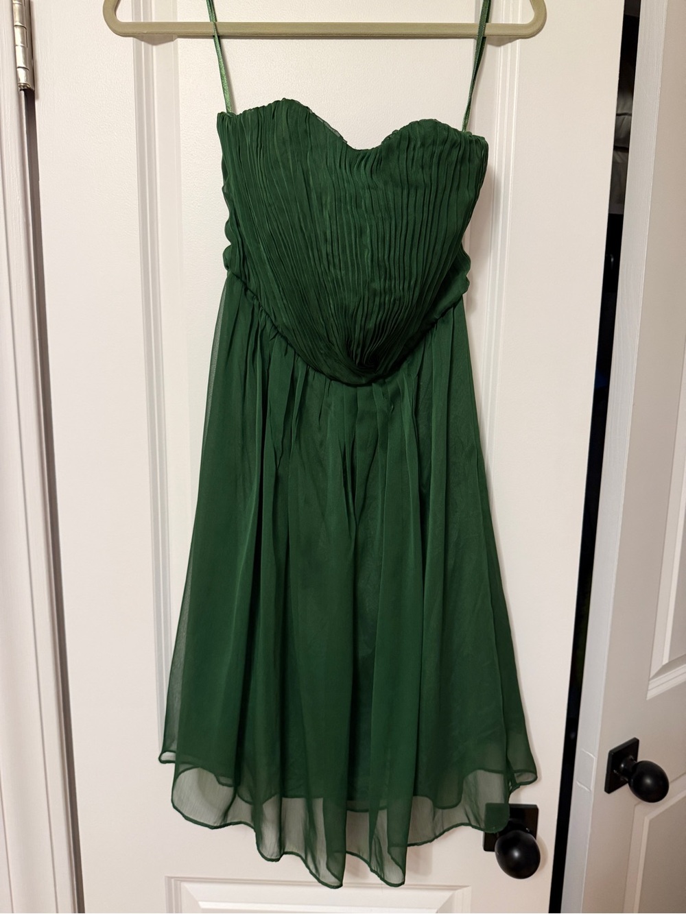 The Limited Emerald Green Strapless Chiffon Dress